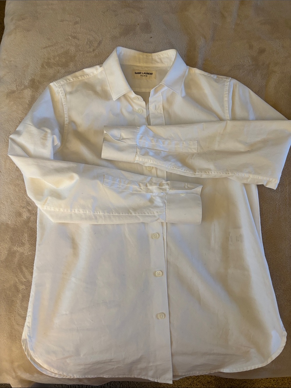 Saint Laurent White Collared Dress Shirt